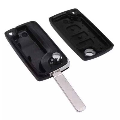 Peugeot 3 Buton Sustalı Kumanda Kabı Pil Yataksız - 2