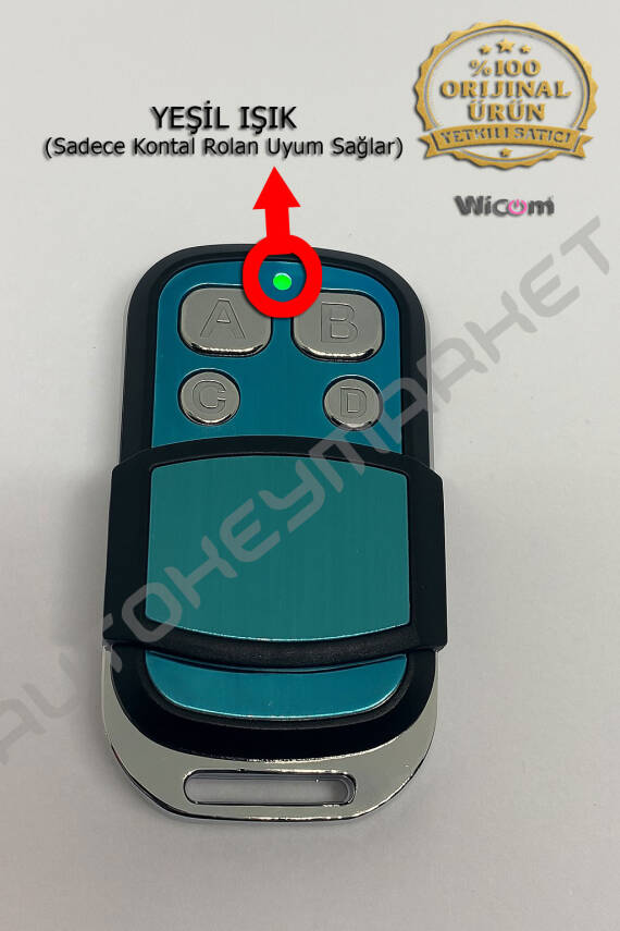 Wicom UK-01 Kontal Rolan Uyumlu Kodlanabilir Kumanda Yeşil Işık - 1
