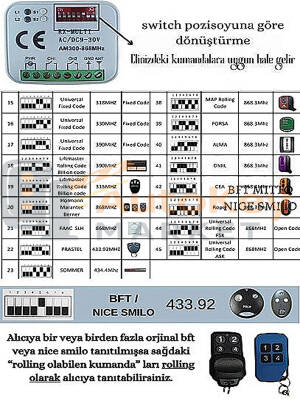 Wicom Ur-39 Universal Multi Alıcı 300-868MHz Harici Kumanda Alıcısı - 5